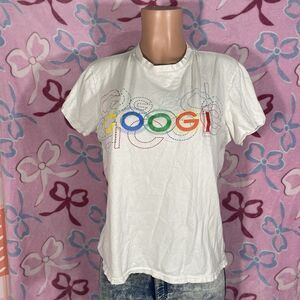 Y2K Coogi Graphic White Multi-Color T-shirt White Size 1x Juniors